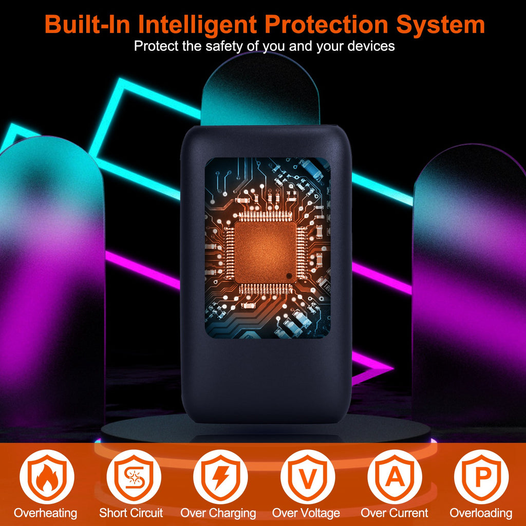 1Pc Electric Double Sided Hand Warmer Battery Backup Power Bank Rechargeable Hand Heater With 3 Temperature Levels Portable Pocket Warmer