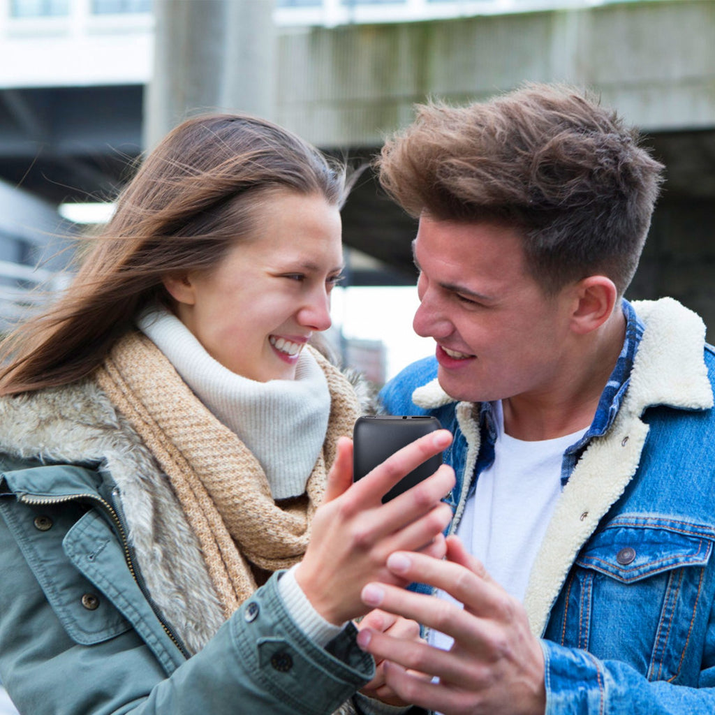 1Pc Electric Double Sided Hand Warmer Battery Backup Power Bank Rechargeable Hand Heater With 3 Temperature Levels Portable Pocket Warmer